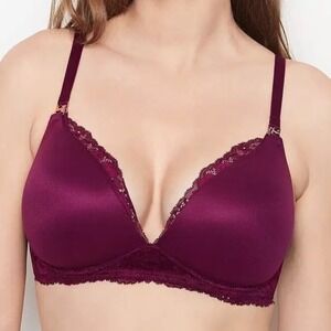Victoria Secret Women's 38DDD Purple Sans Armature Wireless Nursing Bra NWT
